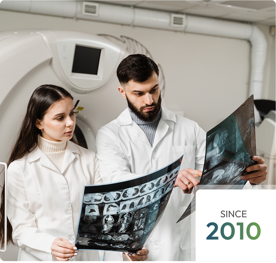 Doctors examining X-ray images, since 2010.